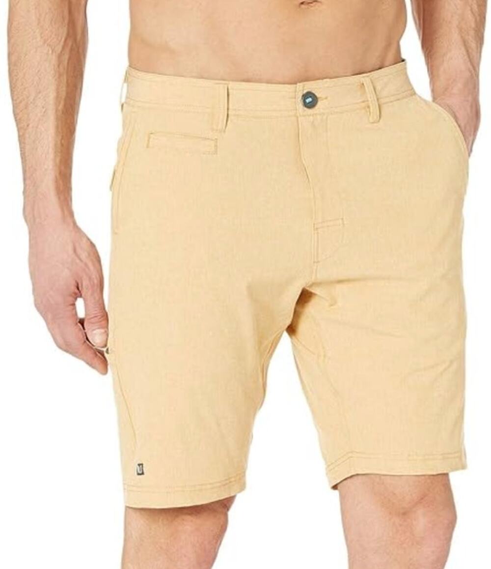 Linksoul Boardwalker Chino Shorts Pockets Pockets Golf Quick Dry Flat Wheat 35